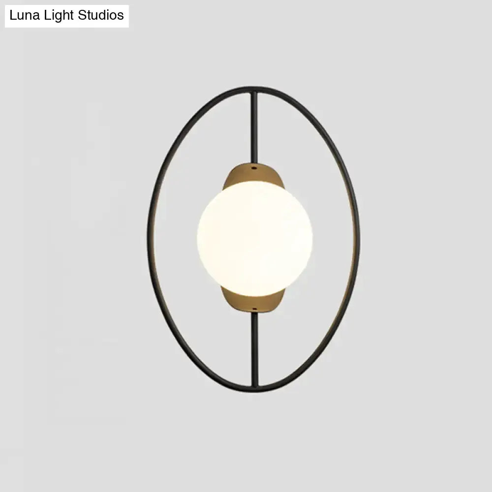 Modern Black and Gold Halo Ring Wall Lamp