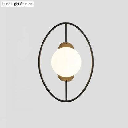 Modern Black and Gold Halo Ring Wall Lamp