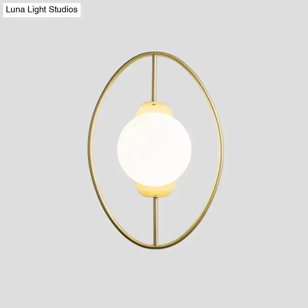 Modern Black and Gold Halo Ring Wall Lamp