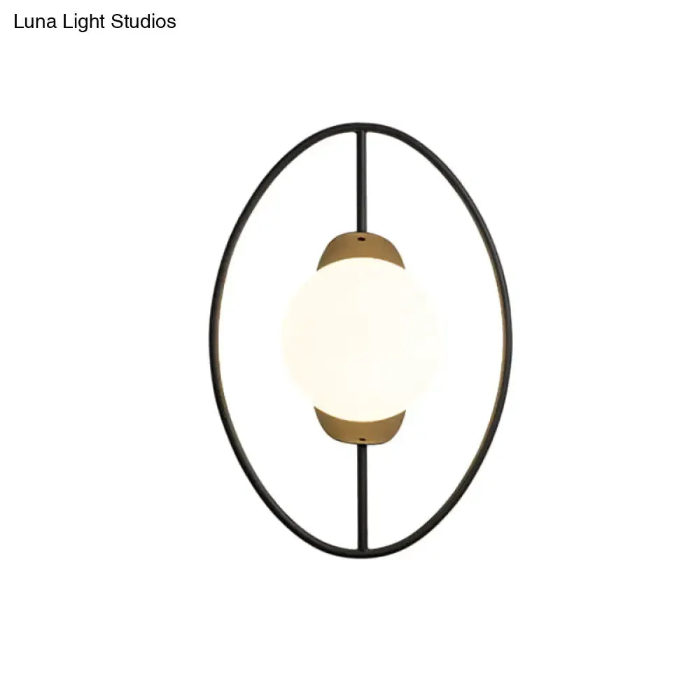 Modern Black and Gold Halo Ring Wall Lamp