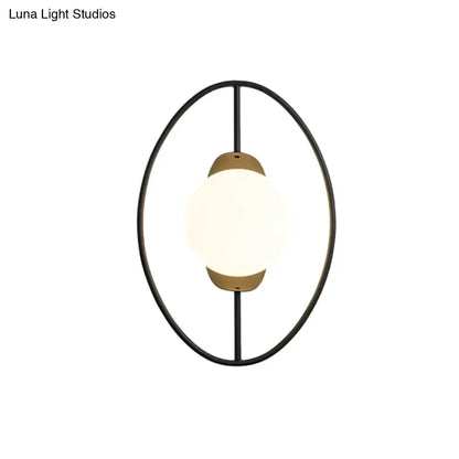 Modern Black and Gold Halo Ring Wall Lamp