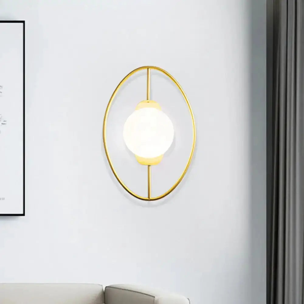 Modern Black and Gold Halo Ring Wall Lamp