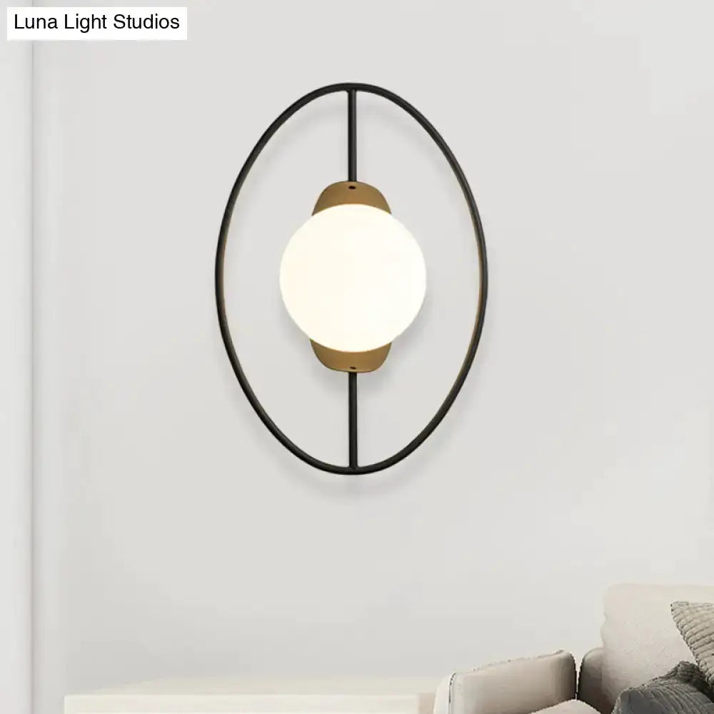 Modern Black and Gold Halo Ring Wall Lamp