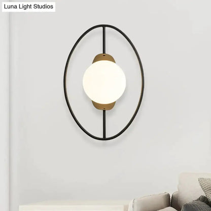 Modern Black and Gold Halo Ring Wall Lamp