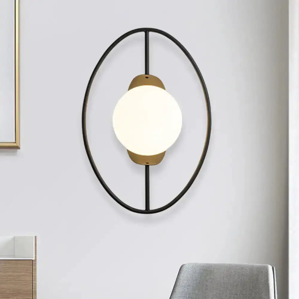 Modern Black and Gold Halo Ring Wall Lamp