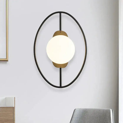 Modern Black and Gold Halo Ring Wall Lamp