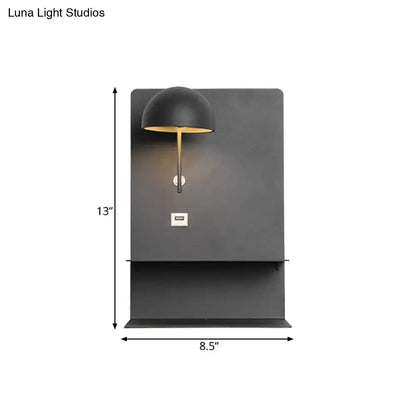 Black Gold USB Wall Light sconce by Decorbites with black shade and gold interior USB port on Tampa Home & Garden Store
