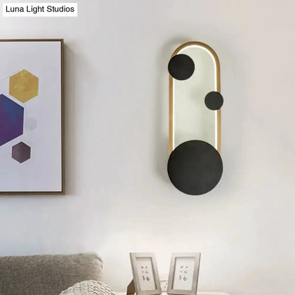 Modern Black and Gold Metallic Arc Wall Lamp