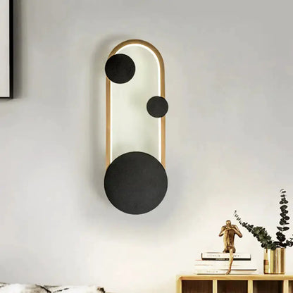 Modern Black and Gold Metallic Arc Wall Lamp
