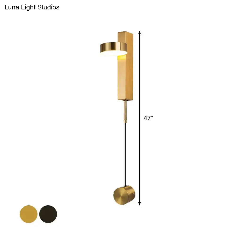 Modern black and gold wall light by Decorbites, bedroom flush mount, gold with black cord on Tampa Home & Garden Store