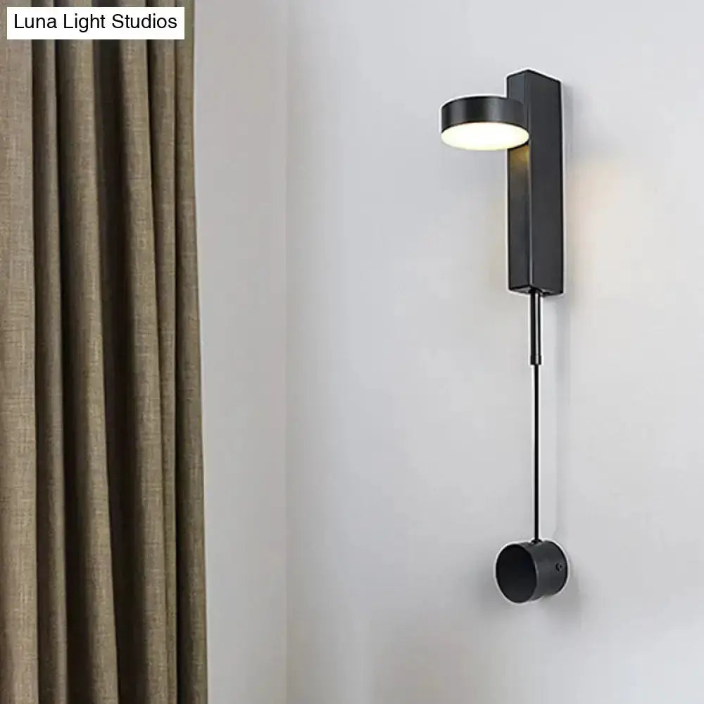 Decorbites black metal wall sconce with rectangular backplate bedroom flush mount on Tampa Home & Garden Store