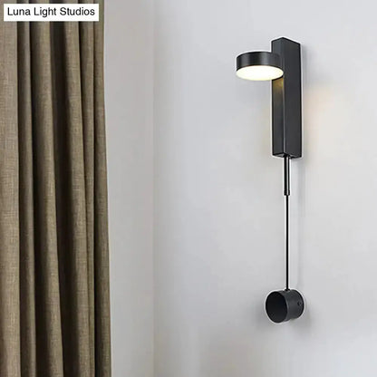 Decorbites black metal wall sconce with rectangular backplate bedroom flush mount on Tampa Home & Garden Store