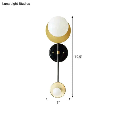 Modern black & gold opal glass wall light fixture bedroom sconce Decorbites on Tampa Home & Garden Store