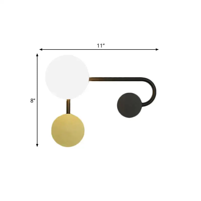 Modern black and gold planter sconce with two globe planters white and yellow Decorbites on Tampa Home & Garden Store