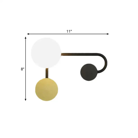 Modern black and gold planter sconce with two globe planters white and yellow Decorbites on Tampa Home & Garden Store