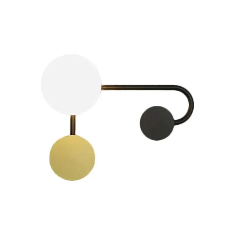 Planter sconce, modern black and gold with white, yellow and black discs Decorbites on Tampa Home & Garden Store