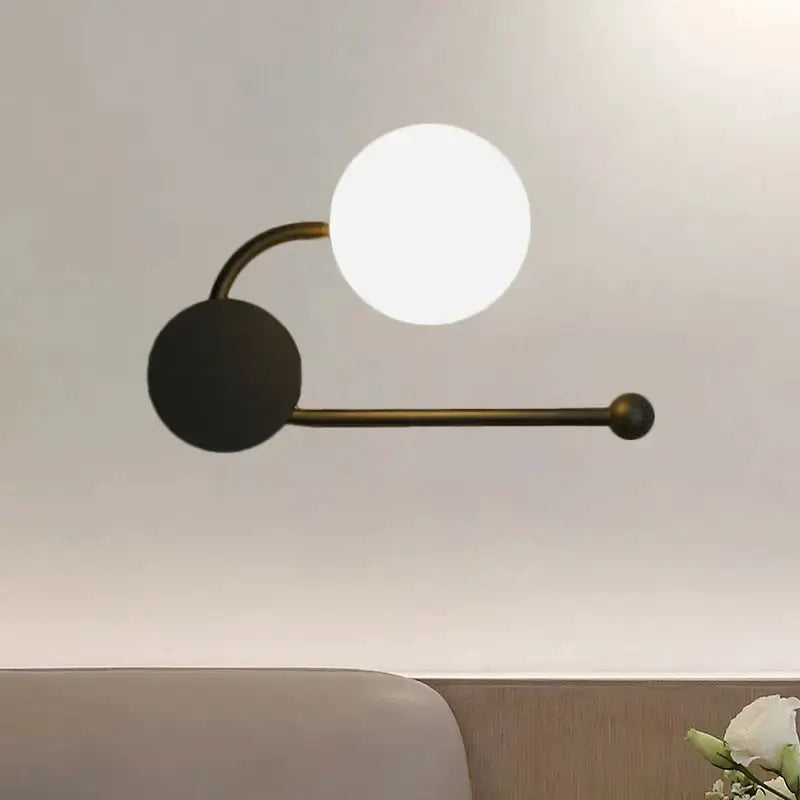 Modern black & brass planter sconce light (110v-120v) with white globe Decorbites on Tampa Home & Garden Store