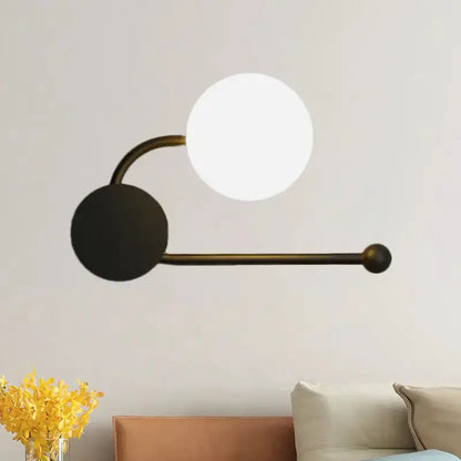 Modern black and gold planter sconce with white globe light Decorbites 110v-120v on Tampa Home & Garden Store
