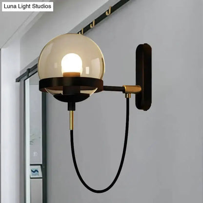 Modern Black and Gold Smoke Glass Wall Lamp