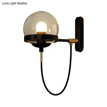 Modern Black and Gold Smoke Glass Wall Lamp