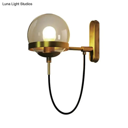 Modern Black and Gold Smoke Glass Wall Lamp