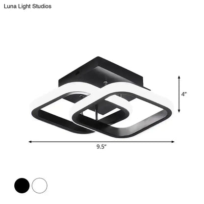 Black Gold Spiral Semi Flush Mount Ceiling Light