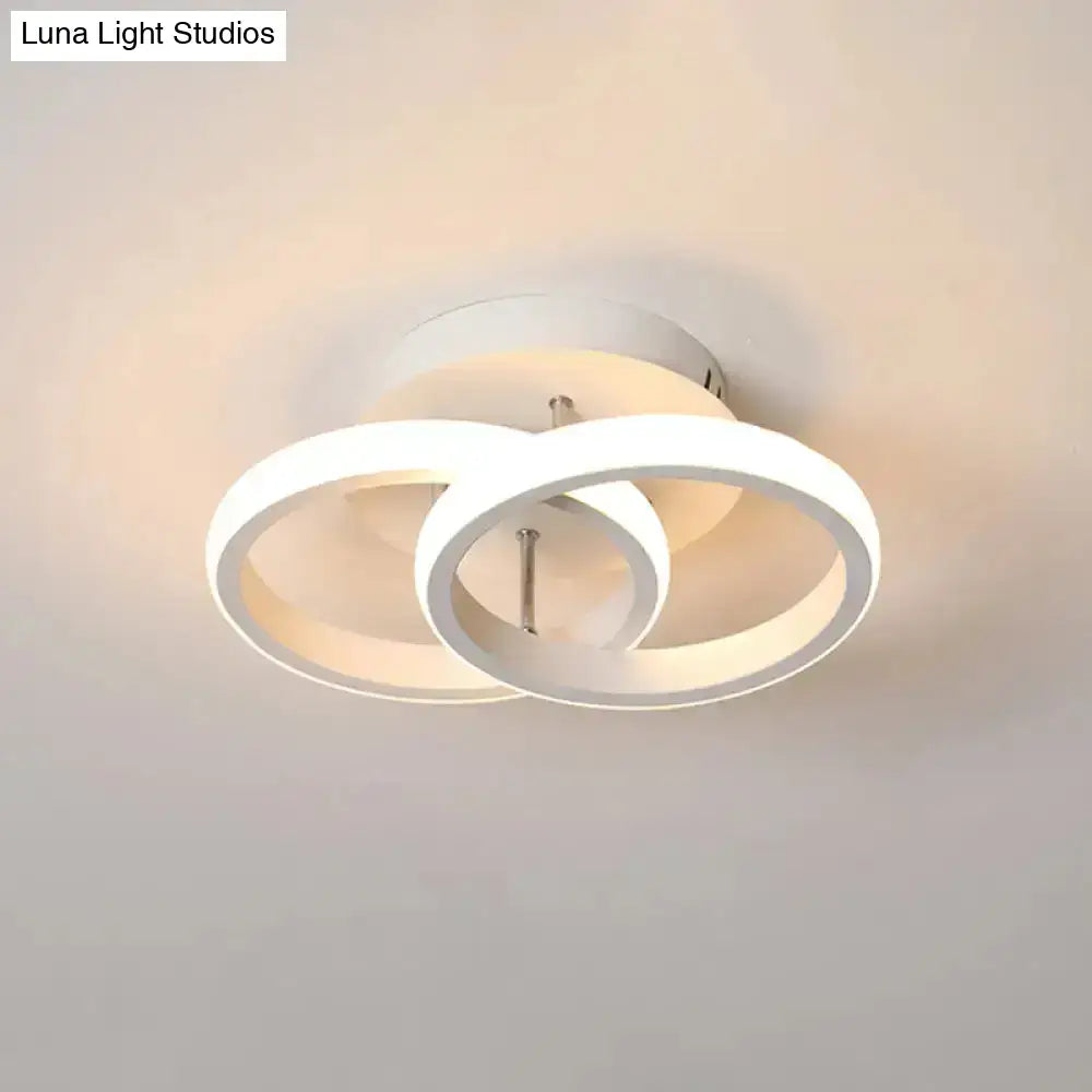 Black Gold Spiral Lamp ceiling light with white interlocking rings by Decorbites on Tampa Home & Garden Store