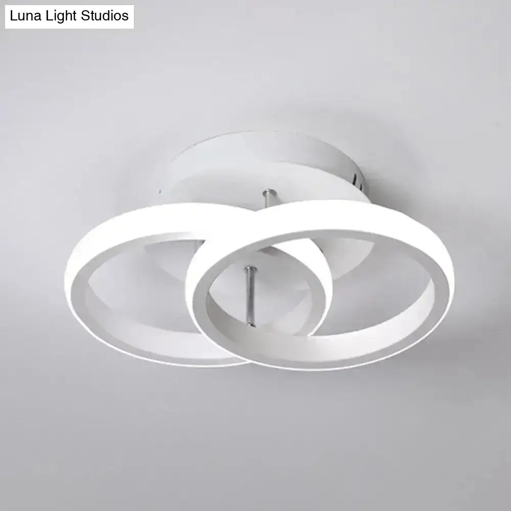 Black Gold Spiral Lamp ceiling fixture with white circular rings, modern decor on Tampa Home & Garden Store