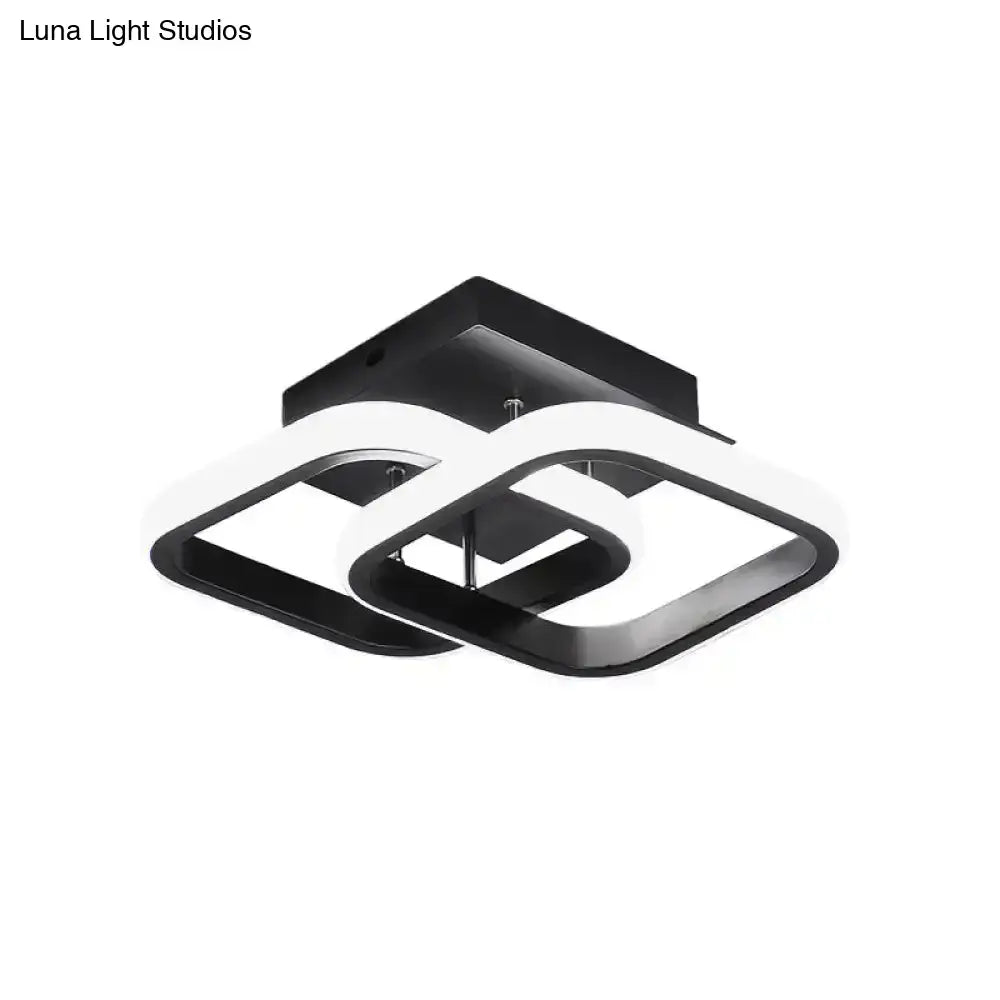 Black Gold Spiral Lamp ceiling light with interlocking square rings Decorbites on Tampa Home & Garden Store