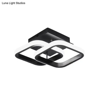 Black Gold Spiral Lamp ceiling light with interlocking square rings Decorbites on Tampa Home & Garden Store