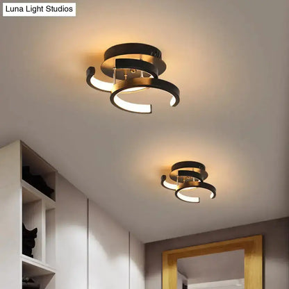 Black Gold Spiral Lamp ceiling light duo in black and gold metal rings by Decorbites on Tampa Home & Garden Store
