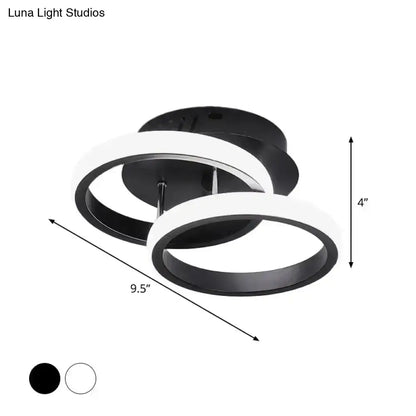 Decorbites Black Gold Spiral Lamp ceiling light with black and white circular rings on Tampa Home & Garden Store