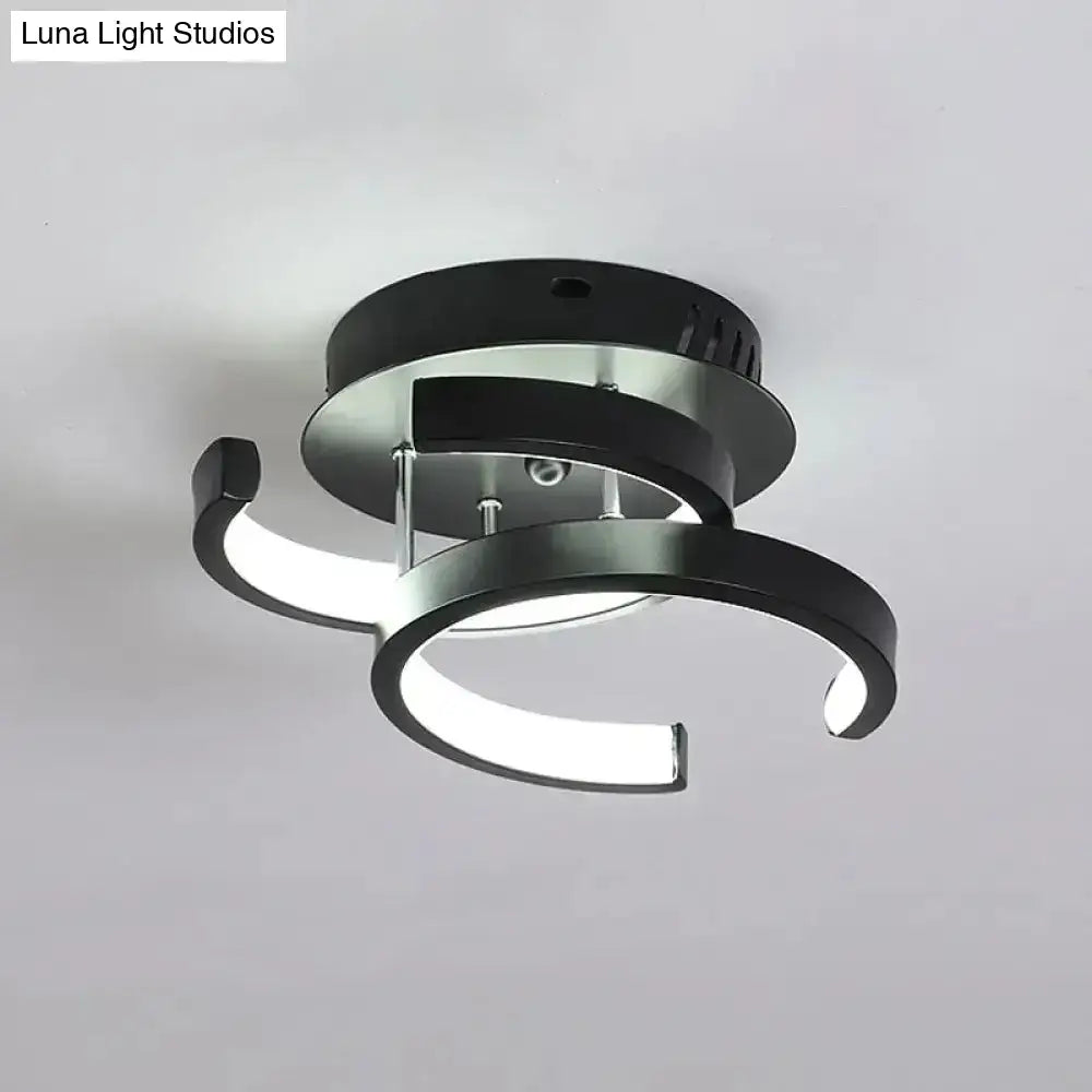 Decorbites Black Gold Spiral Lamp ceiling light with curved metal rings on Tampa Home & Garden Store