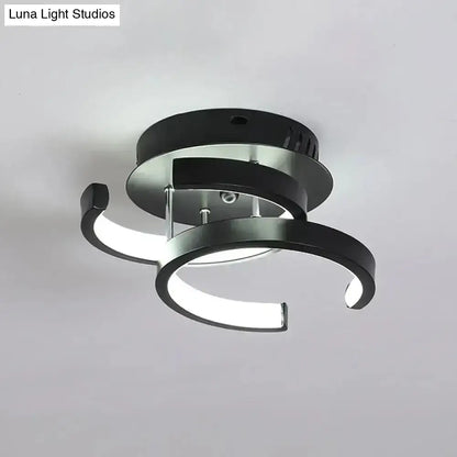 Decorbites Black Gold Spiral Lamp ceiling light with curved metal rings on Tampa Home & Garden Store
