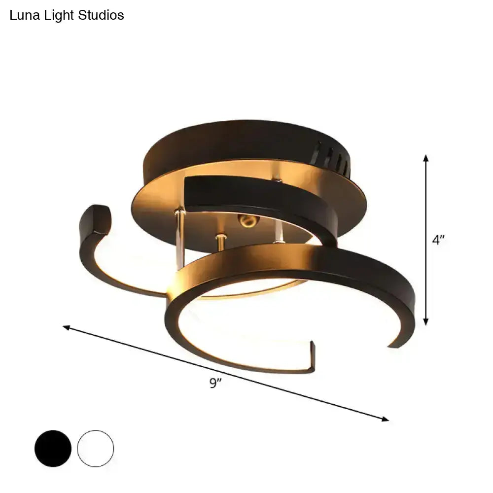 Black Gold Spiral Lamp by Decorbites; black and gold metal spiral ceiling fixture, 9" span, 4" height on Tampa Home & Garden Store