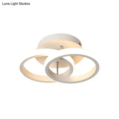 Black Gold Spiral Lamp by Decorbites, white interlocking ring ceiling light with warm glow on Tampa Home & Garden Store