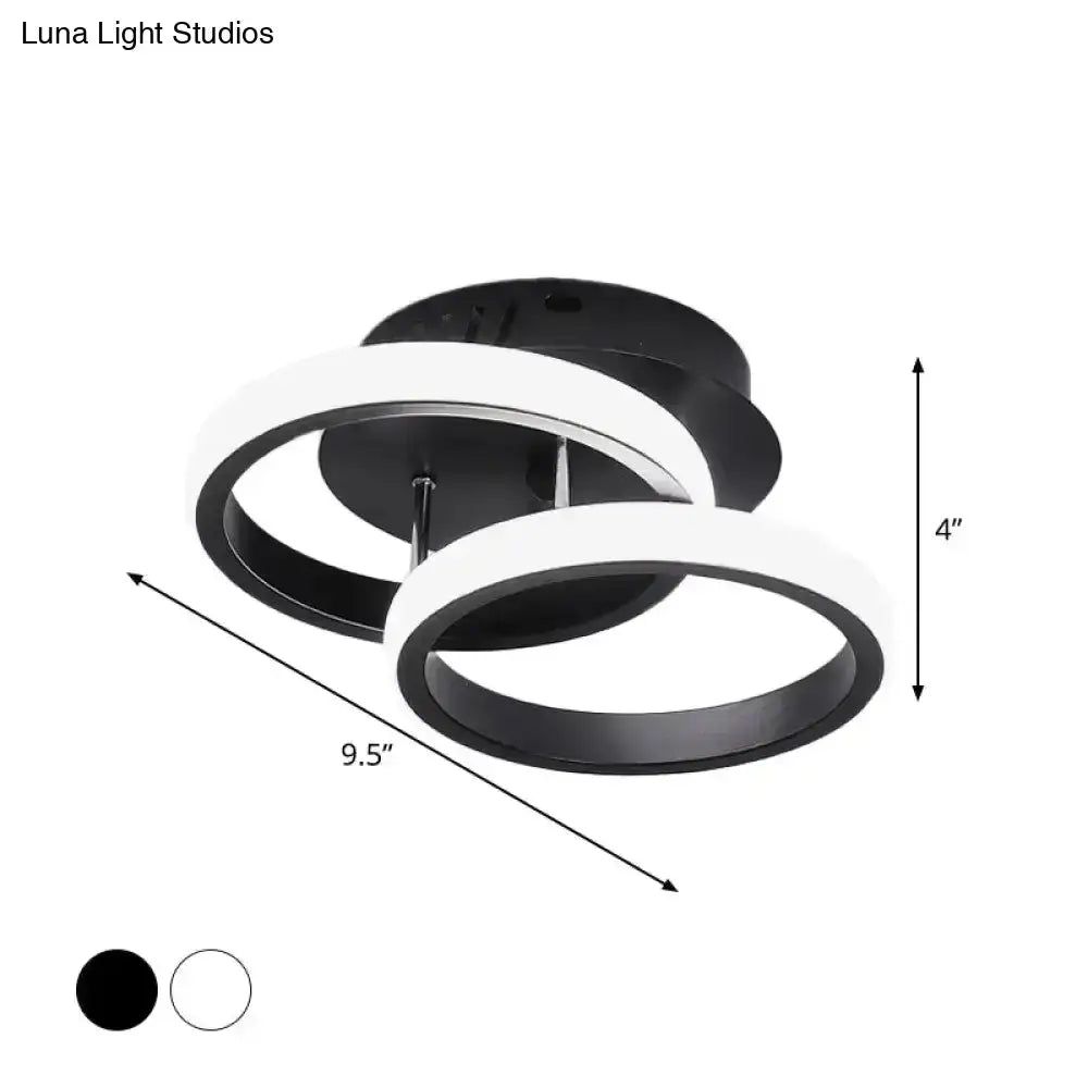 Black Gold Spiral Lamp by Decorbites, dual black and white ring ceiling light on Tampa Home & Garden Store