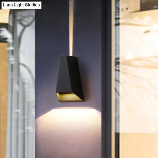 Triangle Aluminum LED Wall Sconce in Black - Simple Style, Flush Mount, Warm/White Light - Tampa Home & Garden Store
