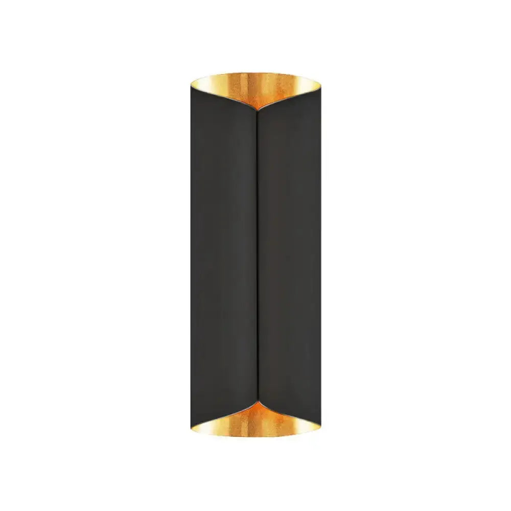 Modern Black and Gold Twisted Porch Wall Sconce