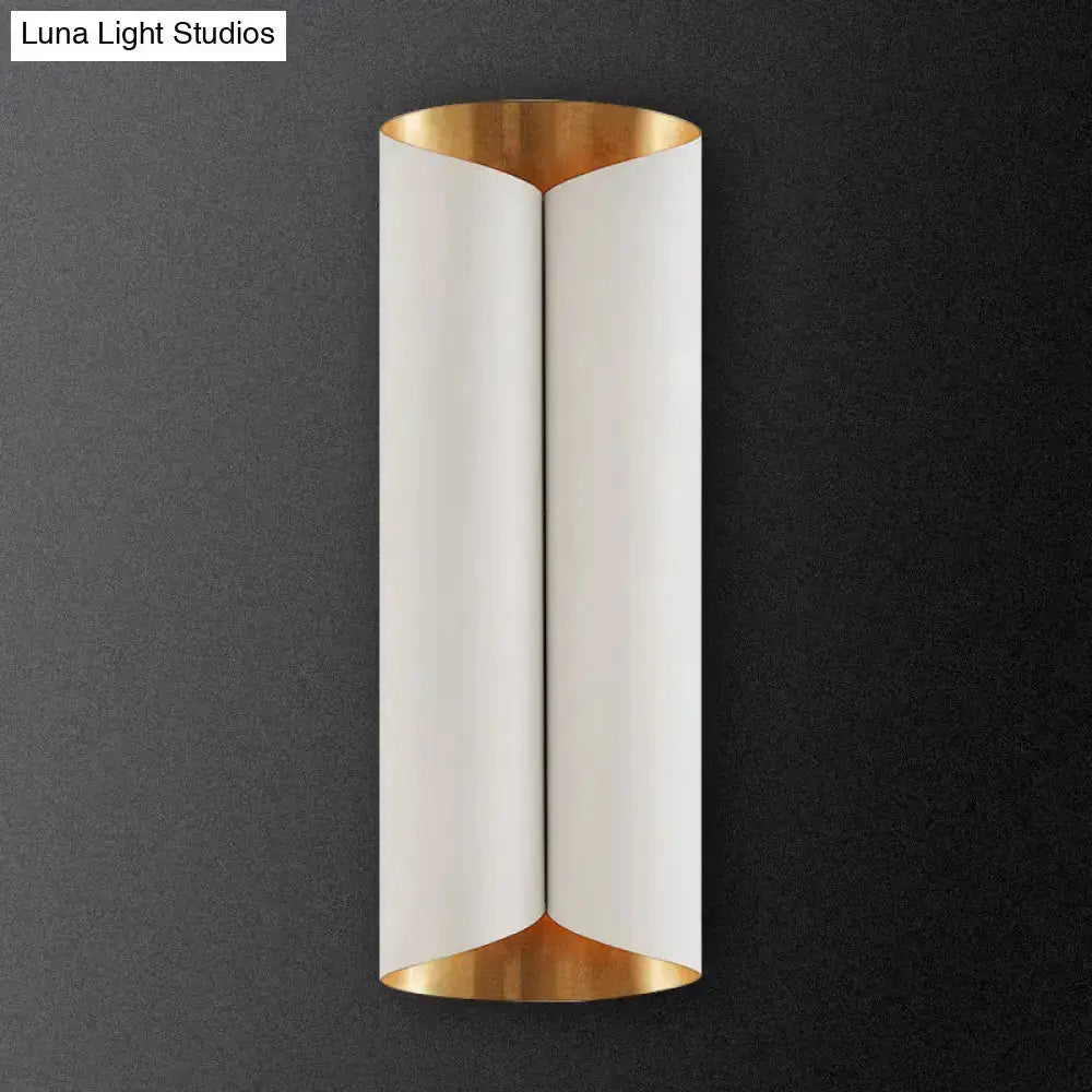 Modern Black and Gold Twisted Porch Wall Sconce