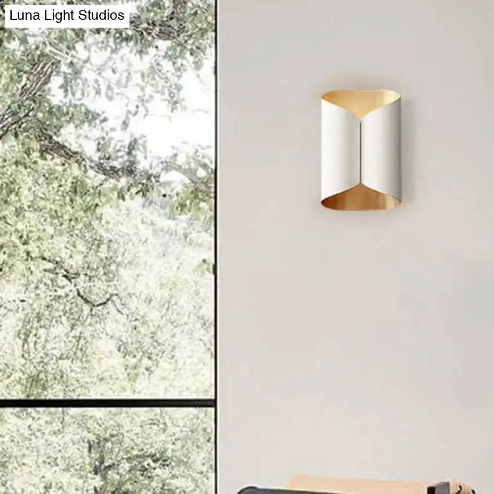 Modern Black and Gold Twisted Porch Wall Sconce