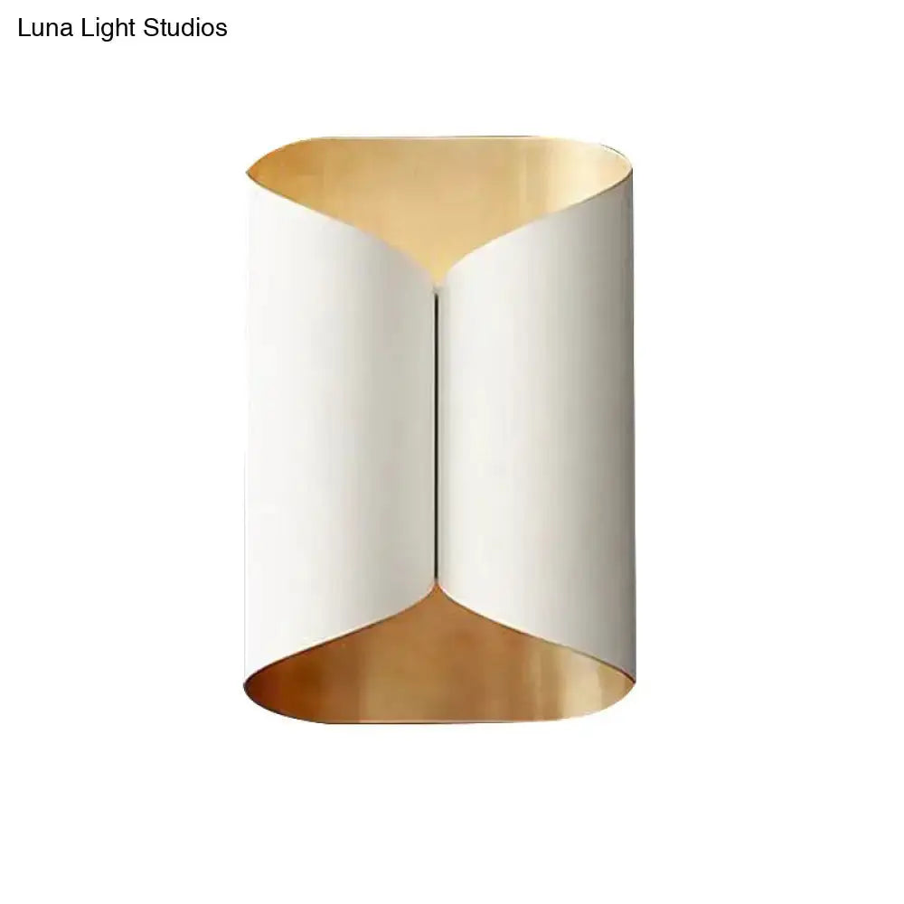 Modern Black and Gold Twisted Porch Wall Sconce