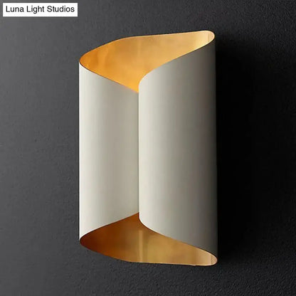 Modern Black and Gold Twisted Porch Wall Sconce
