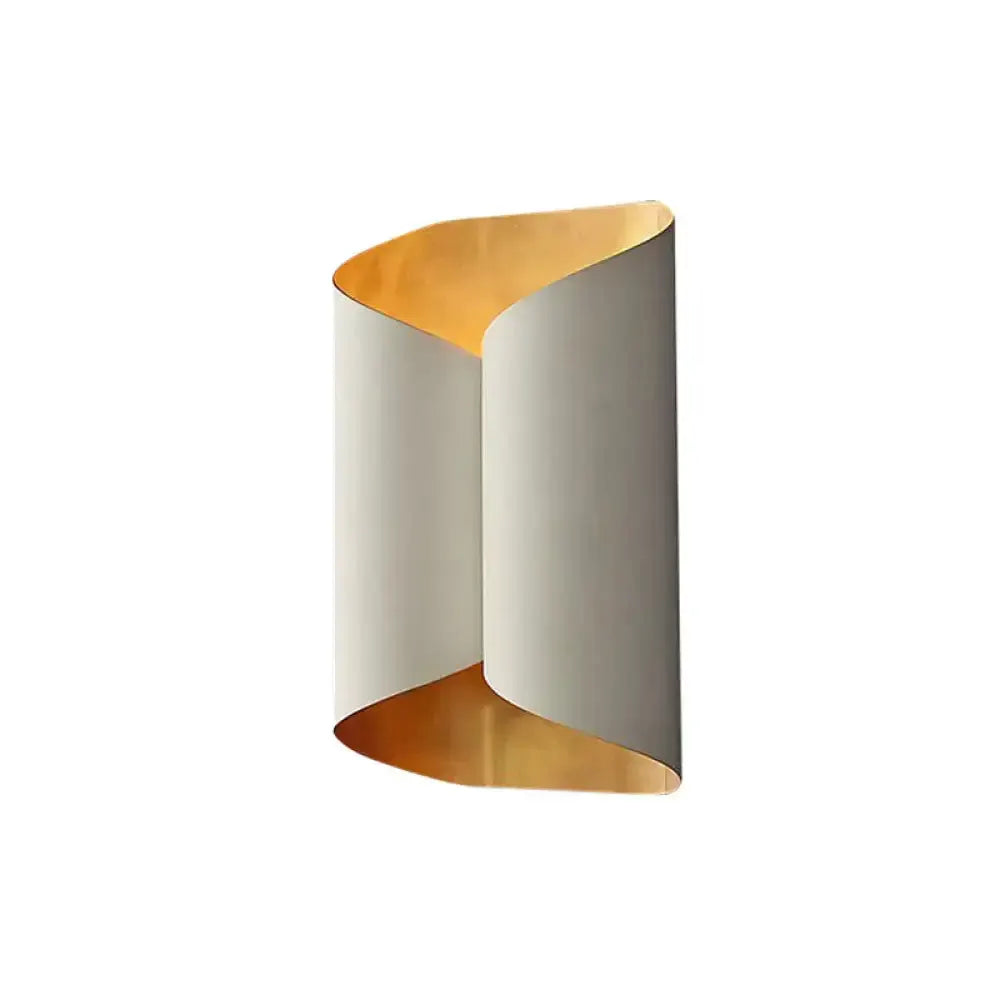 Modern Black and Gold Twisted Porch Wall Sconce