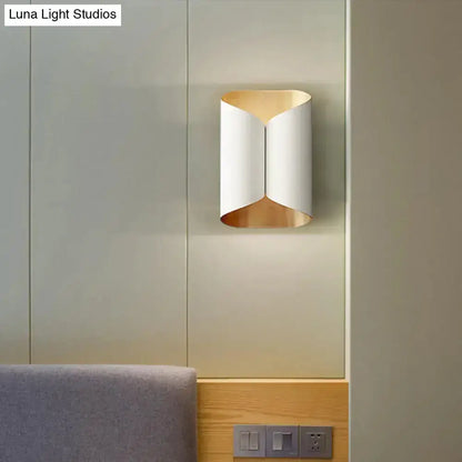 Modern Black and Gold Twisted Porch Wall Sconce