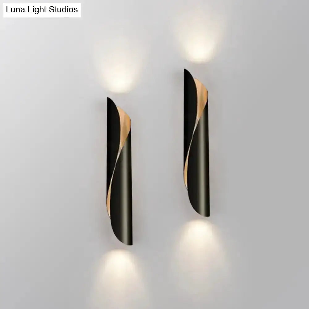 Modern Black and Gold Twisted Wall Sconce Light