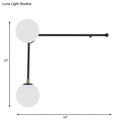 Modern Black and Gold Wall Lamp Glass Sconce