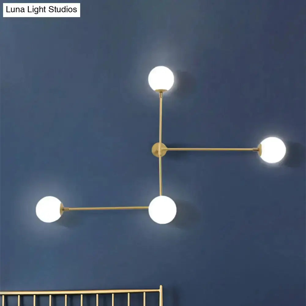 Modern Black and Gold Wall Lamp Glass Sconce