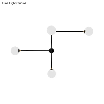 Modern Black and Gold Wall Lamp Glass Sconce