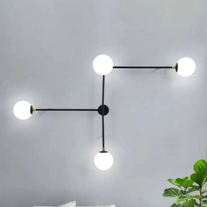 Modern Black and Gold Wall Lamp Glass Sconce